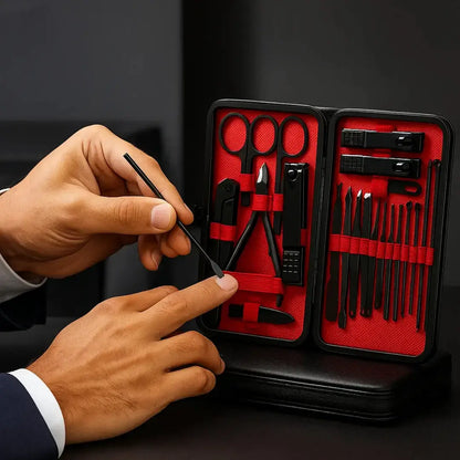 SET MANICURA  ESTUCHE DE LUJO-  24 PIEZAS  DE CALIDAD✅