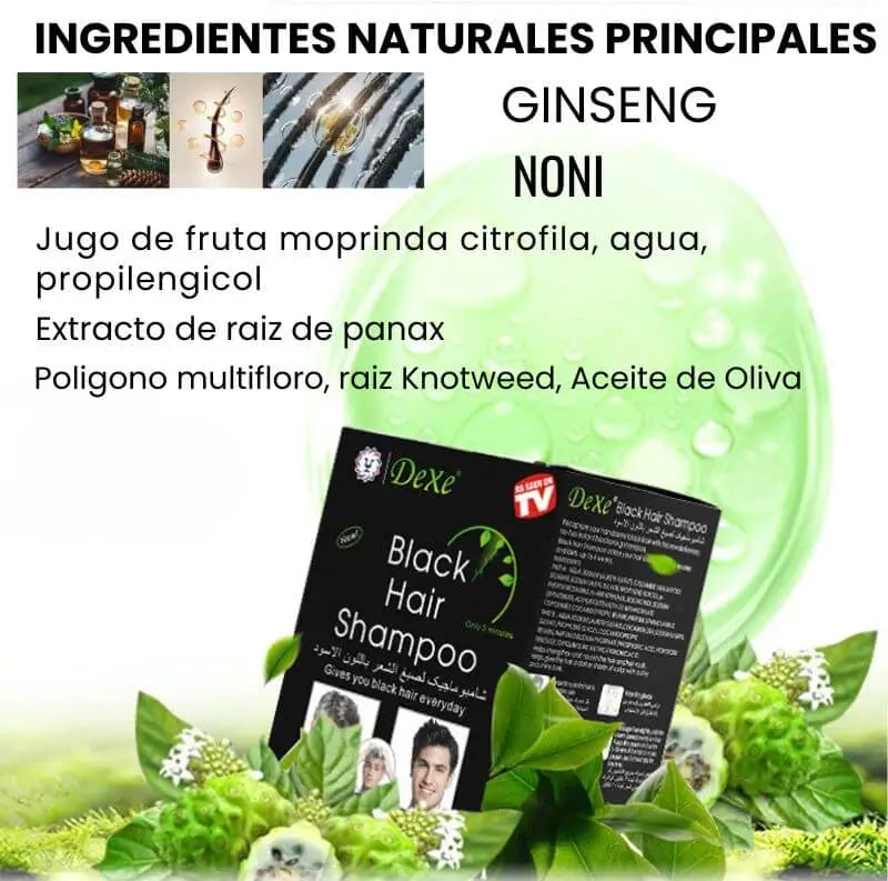 SHAMPOO CUBRE CANAS- DEXE NEGRO✅